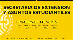 HORARIOS SECRETARIA DE EXTENSIÓN